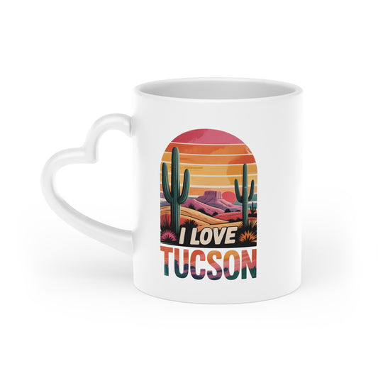 Heart-Shaped Tucson Mug - Perfect for Gift, Home Decor, Coffee Lovers, Valentine's Day, Keep in Touch
