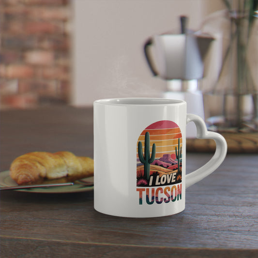 Heart-Shaped Tucson Mug - Perfect for Gift, Home Decor, Coffee Lovers, Valentine's Day, Keep in Touch